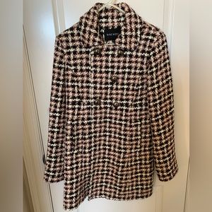SALE!! Reduced to $25 Nine West Coat Black Pink Plaid.